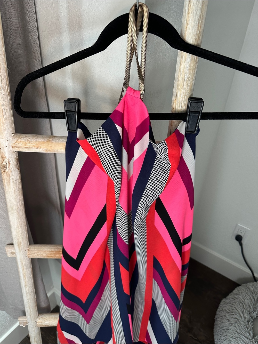 Women’s Multicolor Halter dress - Pink & Navy